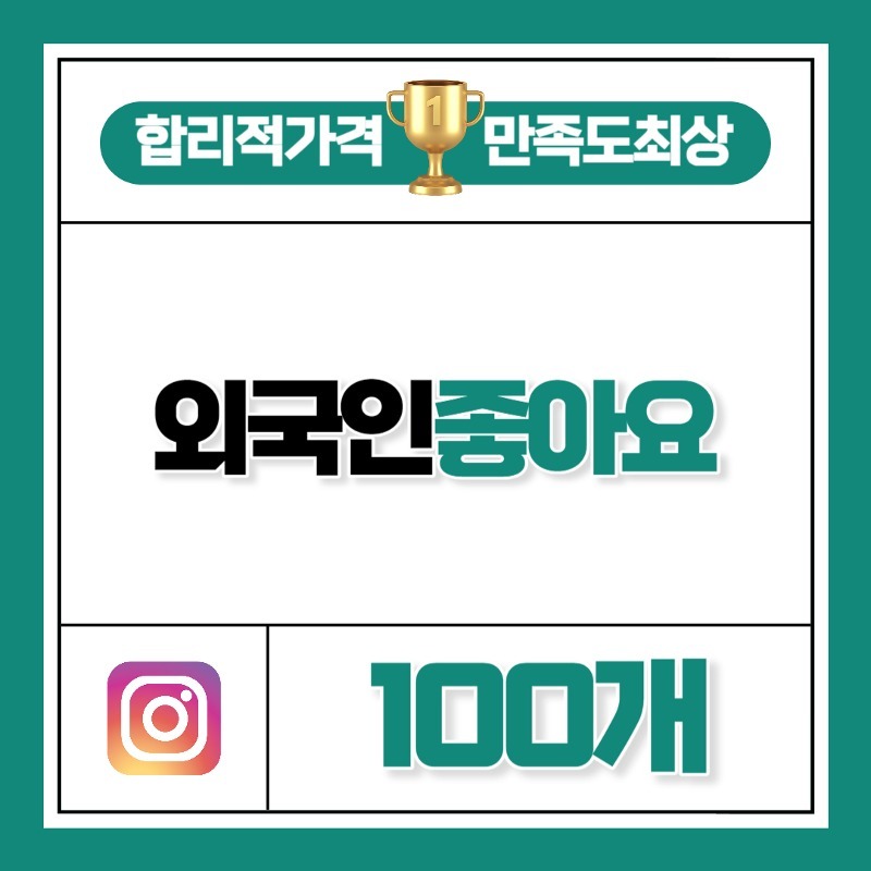 외국인 좋아요 100개